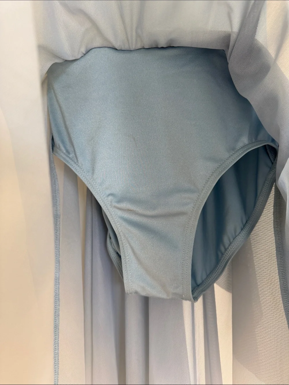 Weissman Blue Ombre Girls Dance Dress with Sheer Yoke